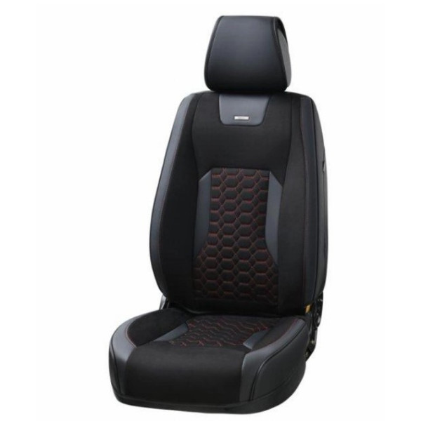 Накидки для сидений Beltex Montana 3D Комплект Алькантара Черные-Красная нить