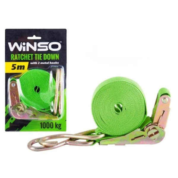 Стяжной ремень для крепления груза Winso 5 м / 1 т / 25 мм 1 шт (141500)