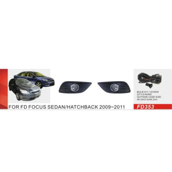 Противотуманные фары для Ford Focus II 2009-2011 H11 12V 55W с проводкой Комплект (FD-353)