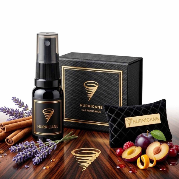 Ароматизатор автомобильный Hurricane Black Gold Premium (В комплекте Спрей)