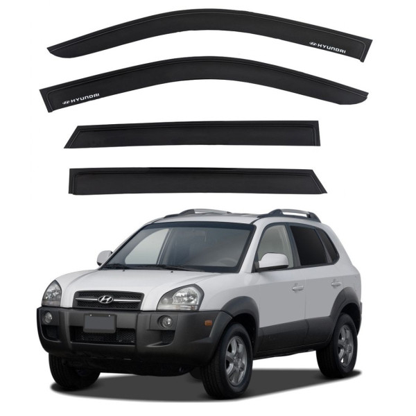 Дефлектори вікон вітровики Hyundai Tucson (JM) 2004-2010 Скотч 3M Voron Glass