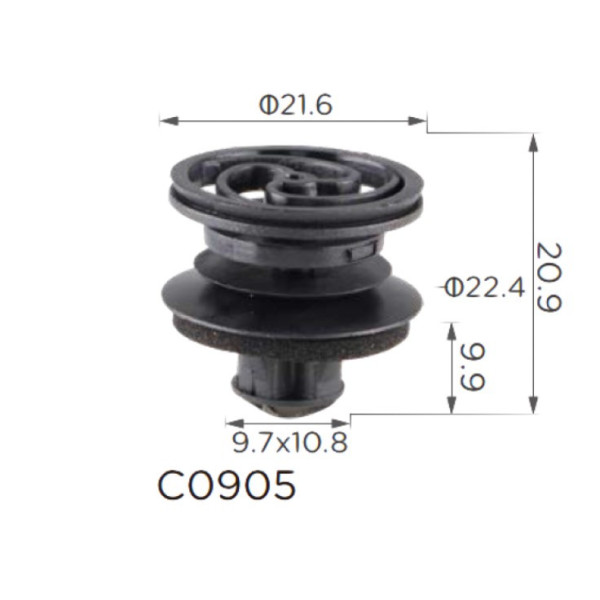Кліпса кріплення обшивки дверей VW AUDI SEAT SKODA PORSCHE (3B0868243 15681) (C0905)