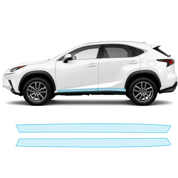 Антигравийная защитная бронепленка по лекалам для Lexus NX AZ10 facelift 2018-2021 - нижняя зона кузова пороги