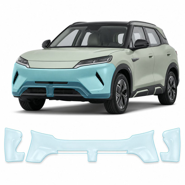 Антигравийная защитная бронепленка по лекалам для BYD Yuan Up (Atto 2) I 2024- передний бампер