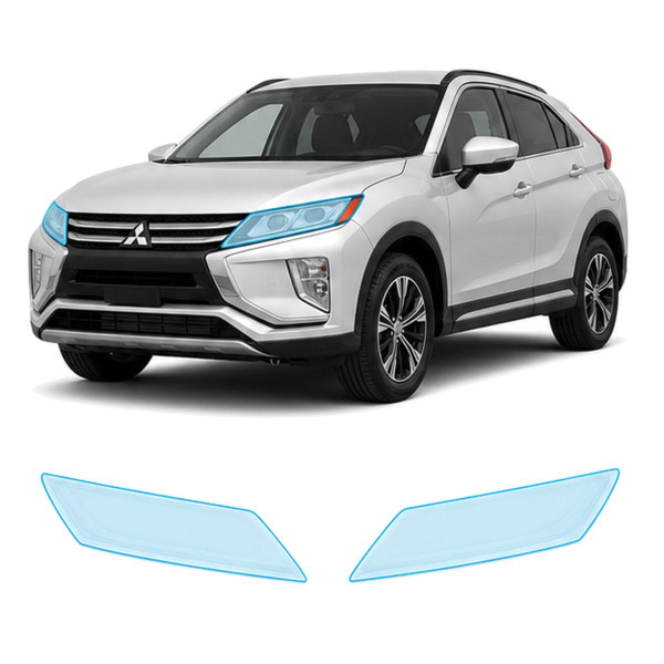 Антигравийная защитная бронепленка по лекалам для Mitsubishi Eclipse Cross I 2017-2021 - оптика (фары и ПТФ)
