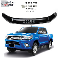 Дефлектор капота мухобойка для Toyota Hilux 2015-2018 S-крепл Евро Крепление (Vip Tuning)