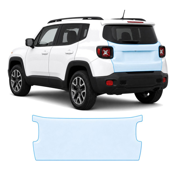 Антигравийная защитная бронепленка по лекалам для Jeep Renegade BU facelift 2019- зона крышки багажника