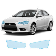 Антигравійна захисна бронеплівка за лекалами для Mitsubishi Lancer X facelift 2011-2017 - оптика (фари та ПТФ)