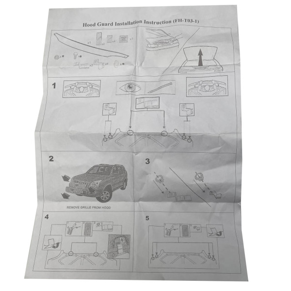 Дефлектор капота мухобойка HIC для Toyota Land Cruiser 120 2003-2010  Оригінал (FH-T03-1)
