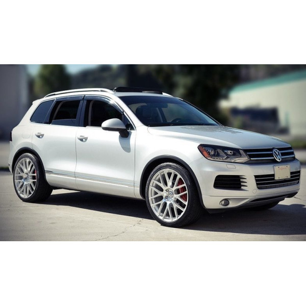 Дефлектори вікон вітровики для Volkswagen Touareg 2010- Хром молдинг