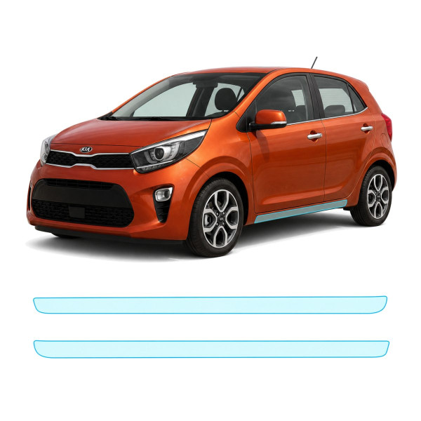Антигравийная защитная бронепленка по лекалам для Kia Picanto JA 2017-2019 - нижняя зона кузова пороги