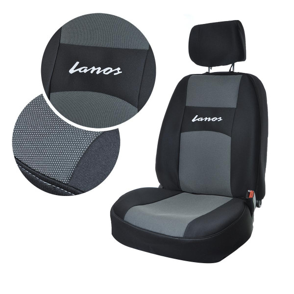 Чехлы для сидений модельные Daewoo Lanos Sens комплект Черно - серые