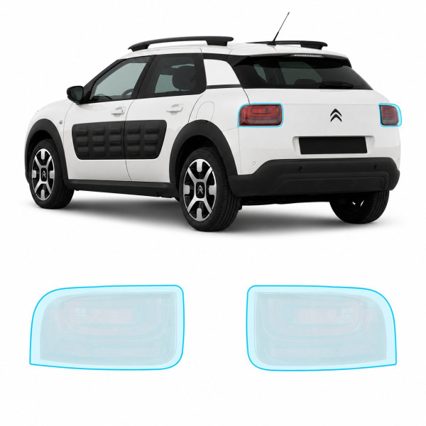 Антигравийная защитная бронепленка по лекалам для Citroen C4 Cactus I 2014-2017 - задние фонари стопы