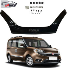 Дефлектор капота мухобойка Fiat Doblo (152/263) 2015- Евро Крепление (Vip Tuning)