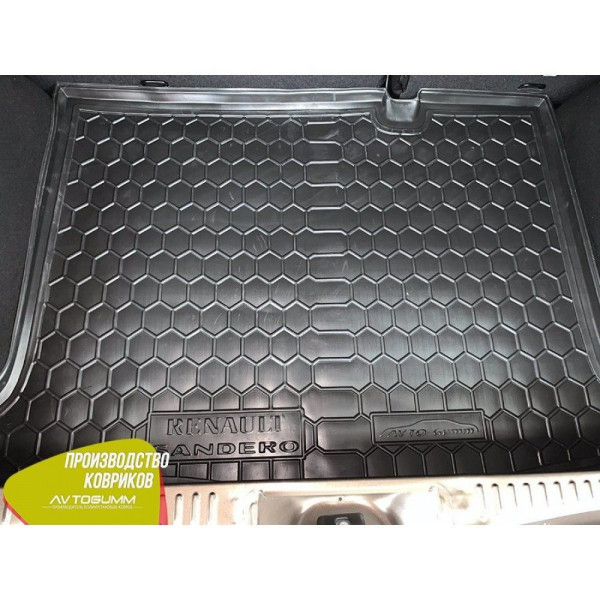 Автомобільний килимок у багажник Renault Sandero 2013-Гумо - пластик