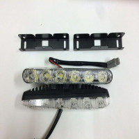 Денні ходові вогні ДХО 160x20x35 мм / 0.5W*6SMD / Лінза Кристал c Фокусом Х33 / Білі 2 шт