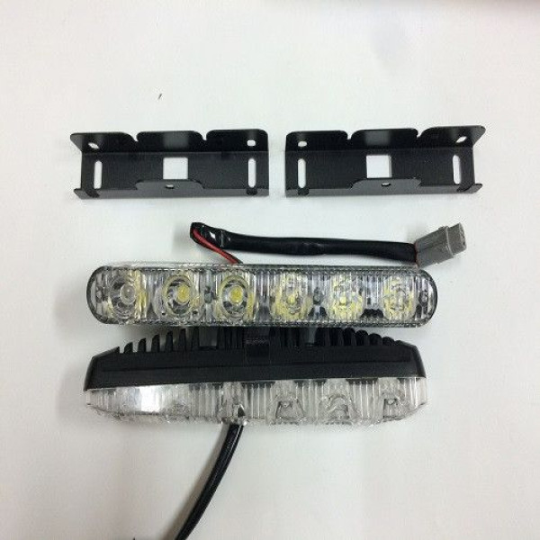Денні ходові вогні ДХО 160x20x35 мм / 0.5W*6SMD / Лінза Кристал c Фокусом Х33 / Білі 2 шт