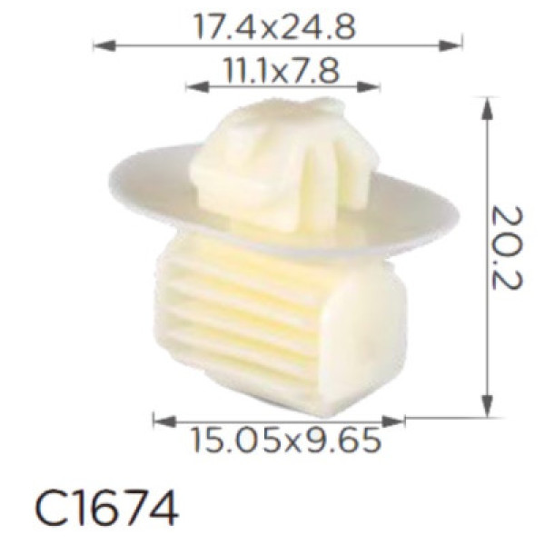 Клипса для обшивки салона Volkswagen, Seat, Skoda (6N0867276, 12633) (C1674)