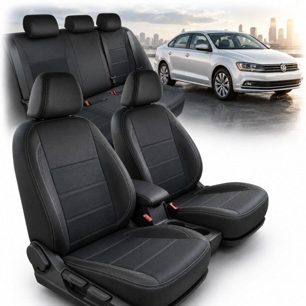 Авточехлы модельные MW Brothers для Volkswagen Jetta VI (2011-2018) Trendline Comfortline Авточехлы (Серия Premium Style)