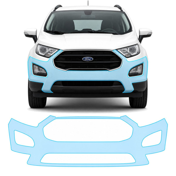 Антигравійна захисна бронеплівка за лекалами для Ford EcoSport II facelift 2018-2023 - передній бампер