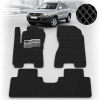 Килимки у салон EVA для Kia Sportage II МКП 2004-2010 з підп'ятником Чорні 5 шт
