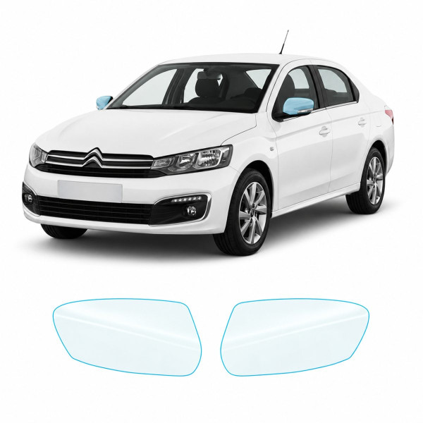 Антигравійна захисна бронеплівка за лекалами для Citroen C-Elysee I facelift 2017-2022 - дзеркала