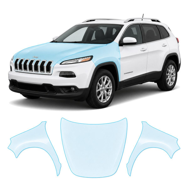 Антигравійна захисна бронеплівка за лекалами для Jeep Cherokee KL 2014-2018 - капот і передні крила