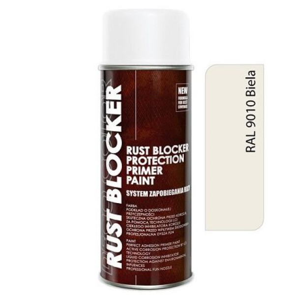 Фарба аерозольна Антиіржа Deco color 4в1 Rust Blocker 400 мл (RAL 9010) Біла
