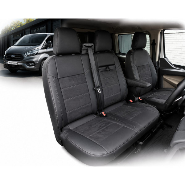 Авточохли модельні MW Brothers для Ford Transit Custom (1+2) c 2012-2023 Серія Leather Style