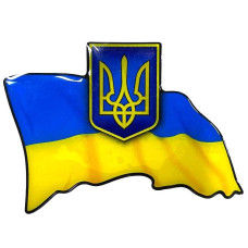 Наліпка Силіконова Об'ємна Прапор України 90 x 60 мм 1 шт
