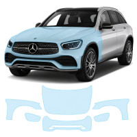 Антигравійна захисна бронеплівка за лекалами для Mercedes-Benz GLC X253 facelift 2019-2022 - передня частина авто (капот бампер крила))
