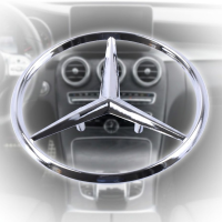 Эмблема для Mercedes 104 мм / пластиковая 3 пукли