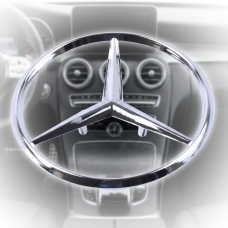 Емблема для Mercedes 104 мм / пластикова 3 пуклі