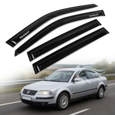Дефлекторы окон ветровики Volkswagen Passat B5 Седан 1997-2005 Скотч 3M Voron Glass