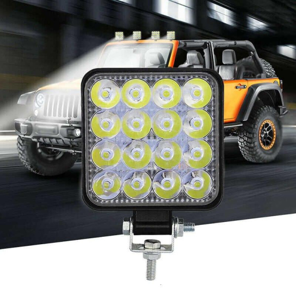 Додаткова світлодіодна LED фара 18W (1.1W*16) 10-30V 80x80x20 mm Ближній (MINI 48W)