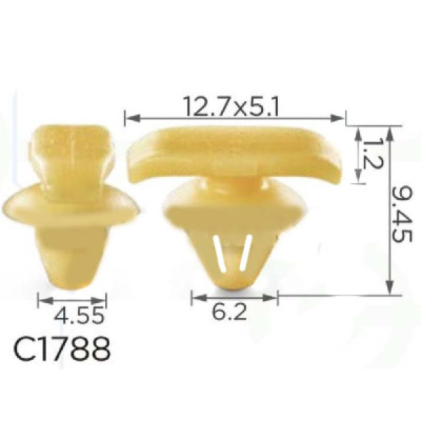 Клипса уплотнителя Volkswagen, Skoda, Seat (OEM: 1Z0837732A, 15120) (C1788)