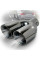 Насадка на глушитель двойная Vitol 250 x 2-89 x 64 мм Темный Хром (НГ-0260-BK)