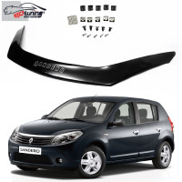 Дефлектор капота мухобойка Renault Sandero 2008-2013 Евро Крепление (Vip Tuning) RL09