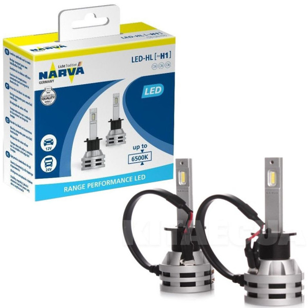LED лампи автомобільні Narva H1 5000Lm/19W/6000K/IP67/8-48V/радіатор кулер 2 шт (180573000)