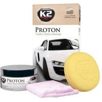 Поліроль кузова з твердим воском Карнауба K2 Proton аплікатор та серветка мікрофібра 200 г (G040)
