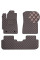 Килимки в салон для Toyota Highlander 2008-2013 Екошкіра Коричневі 5 шт (Rombus)