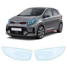 Антигравийная защитная бронепленка по лекалам для Kia Picanto JA facelift 2020- оптика (фары и ПТФ)
