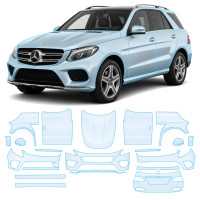 Антигравийная защитная бронепленка по лекалам для Mercedes-Benz GLE W166 facelift 2015-2019 - полный кузов