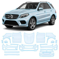 Антигравийная защитная бронепленка по лекалам для Mercedes-Benz GLE W166 facelift 2015-2019 - полный кузов