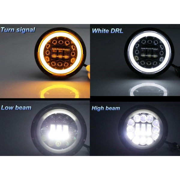Дополнительная LED фара 60 W 10-30V Bi-Led DRL фары 7 дюймов ДХО Ангельские глазки 1 шт (3583)