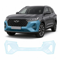 Антигравийная защитная бронепленка по лекалам для Chery Tiggo 7 Pro I facelift 2023- передний бампер