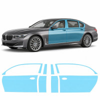Антигравийная защитная бронепленка по лекалам для BMW 7 Series G11/G12 facelift 2019-2022 - зоны дверей и стойки окон