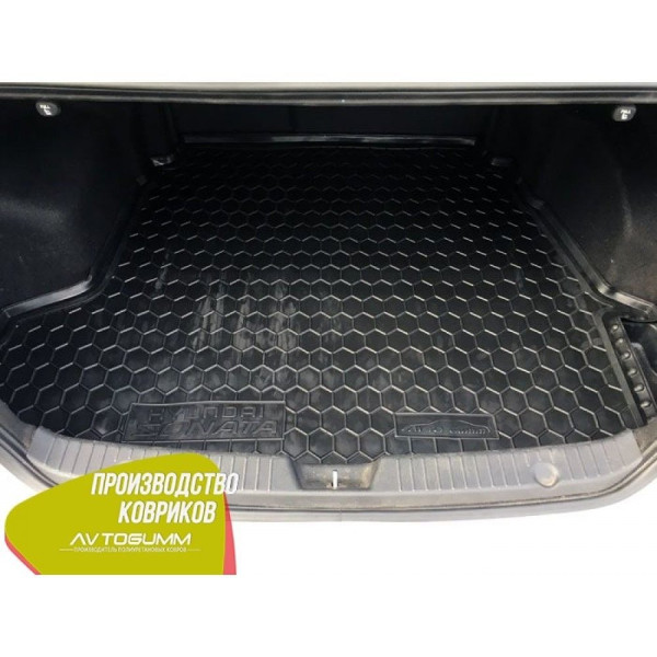 Автомобильный коврик в багажник Hyundai Sonata (YF) 2009-2015 / Резиновый (Avto-Gumm)