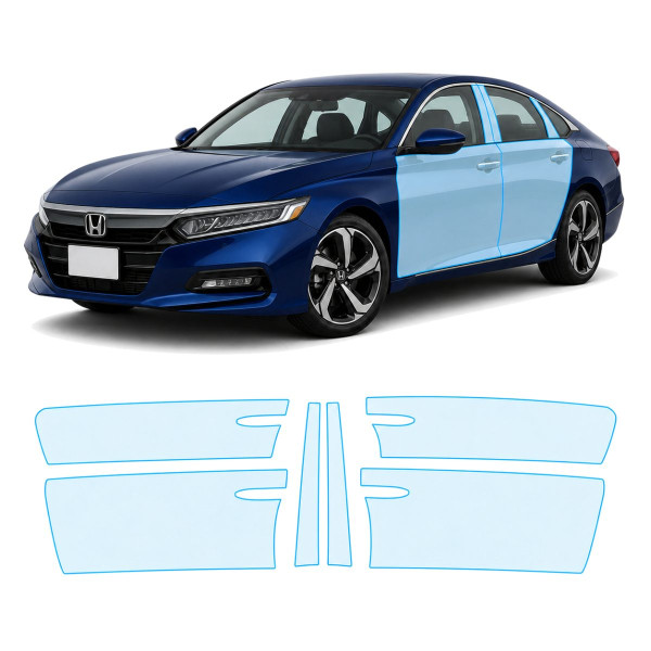 Антигравийная защитная бронепленка по лекалам для Honda Accord X 2018-2020 - зоны дверей и стойки окон