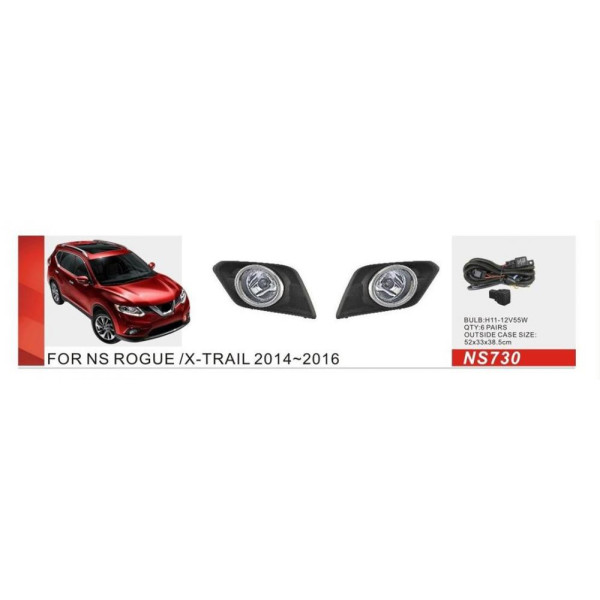 Противотуманные фары для Nissan X-Trail / Rogue 2014-16 H11-12V 55W с проводкой Комплект (NS-730)